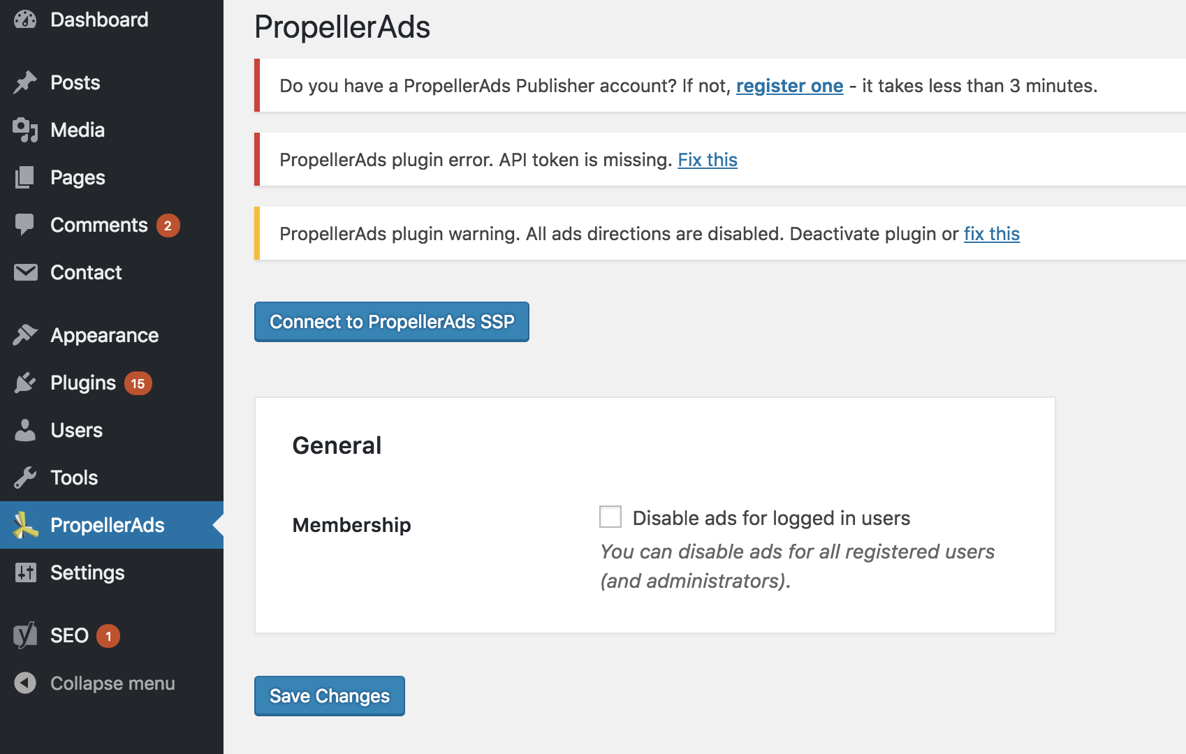 PropellerAds - WordPress Plugin