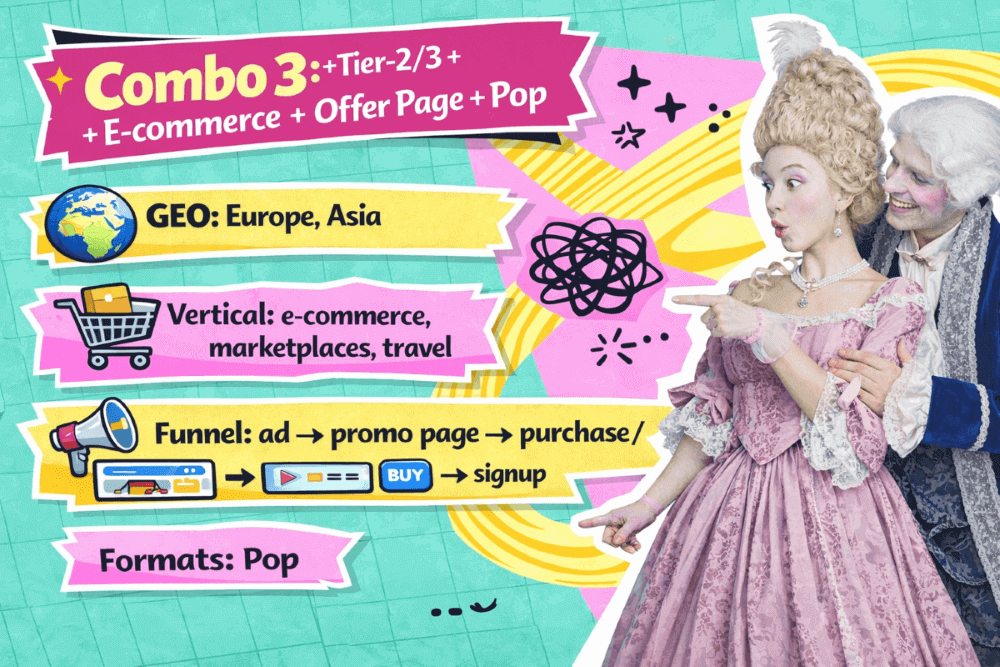 PropellerAds - combo for cheap traffic: Tier 2–3 eCommerce with an offer page funnel and Pop format