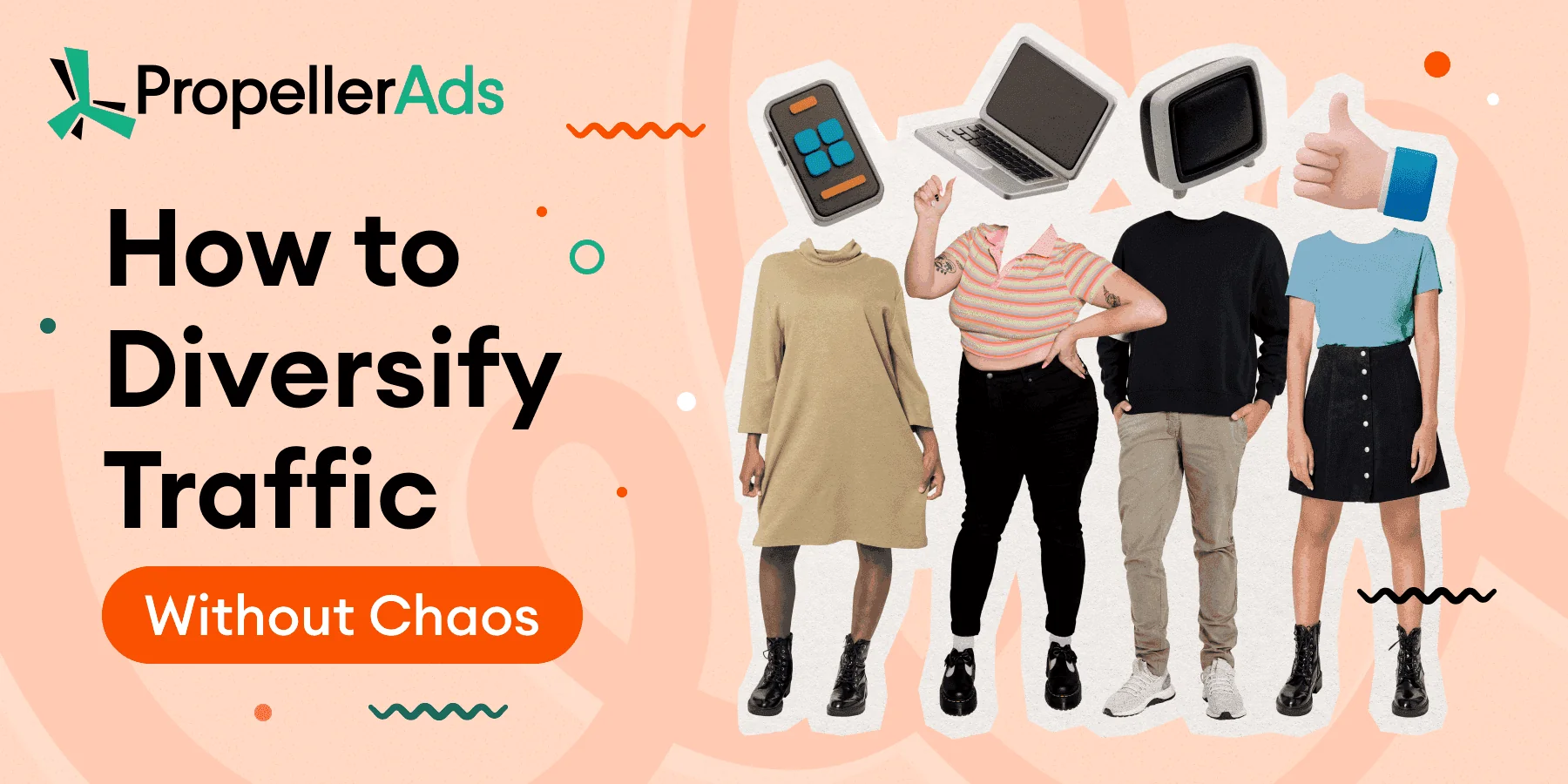 PropellerAds - Traffic Diversification at scale showing how agencies control multiple traffic sources with tracking and automation