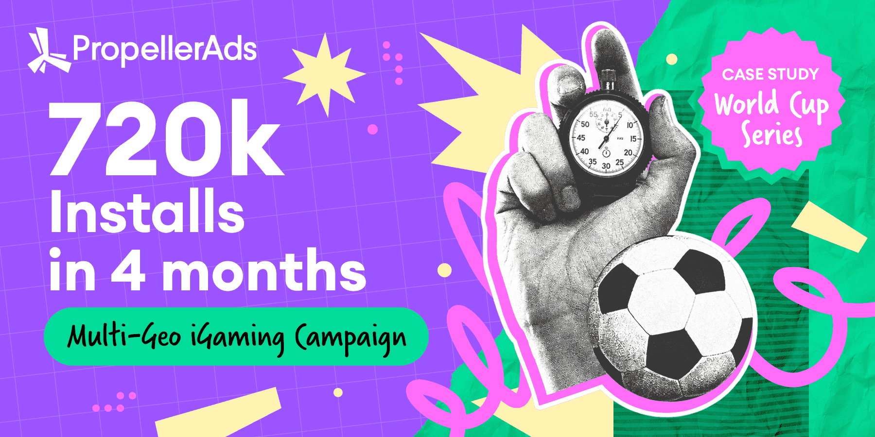 PropellerAds - Southeast Asia campaign case study showing 637K conversions, $222K revenue, and a scalable low-CPA strategy