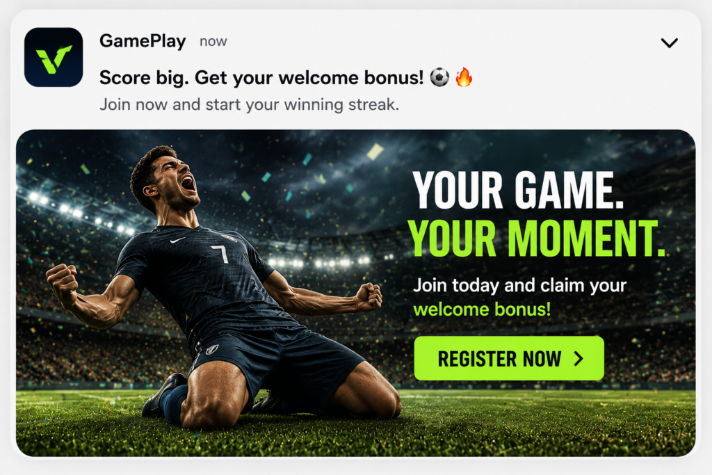 iGaming push notifications with athletes as one of the engagement ways