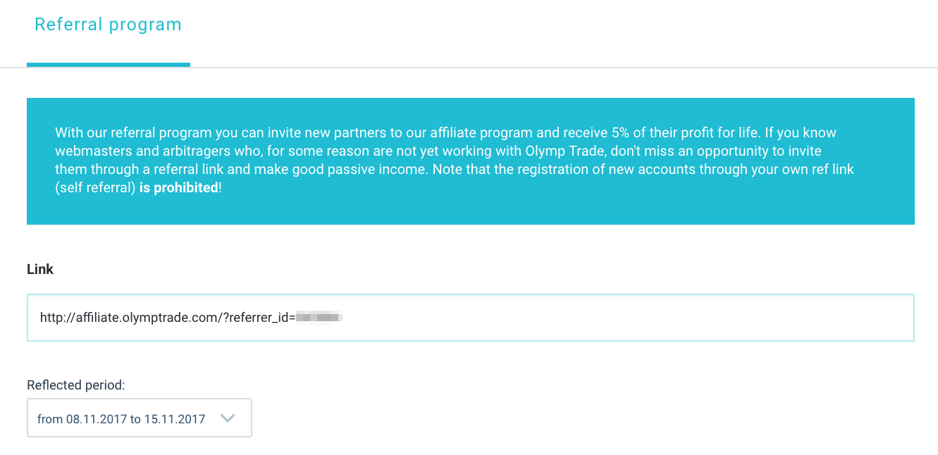 Olymp Trade Referral Program