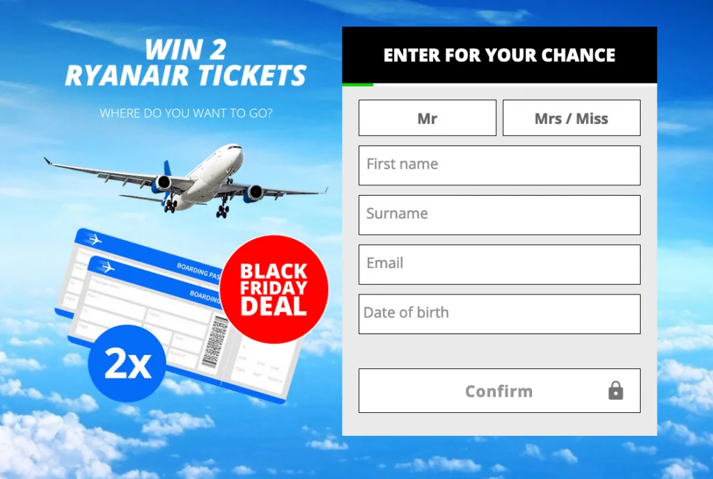 propellerads - black friday - ryanair