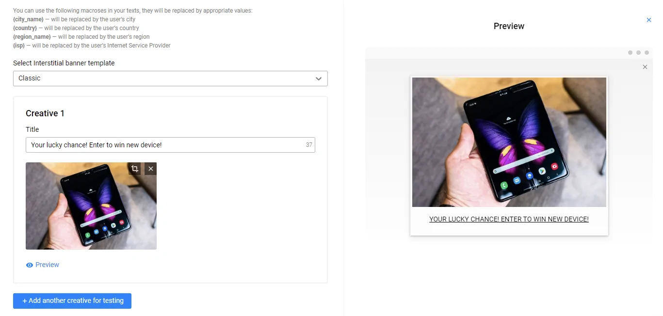 propellerads - interstitial