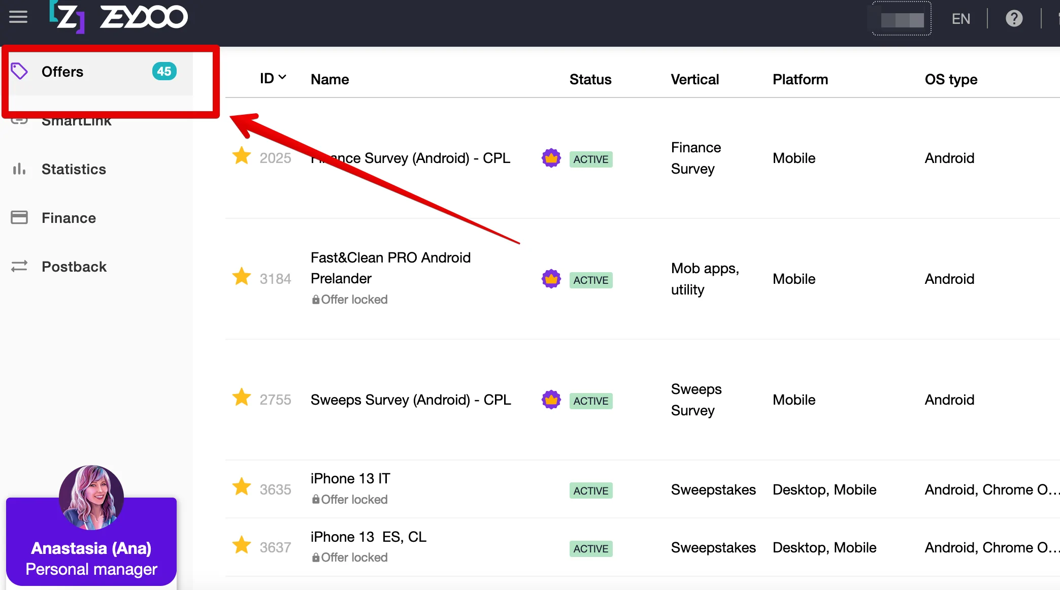 Propellerads - how to find offers in zeydoo