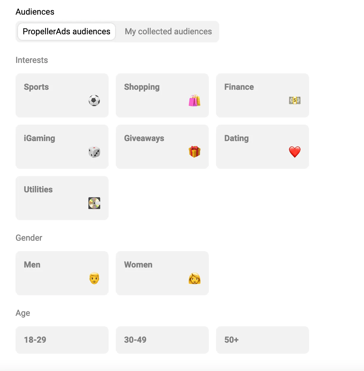 PropellerAds - Demographics and Interest Targeting