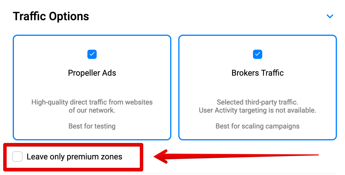 propellerads - premium zones