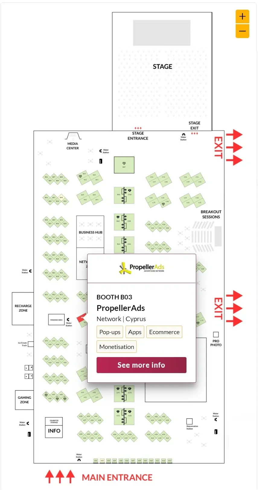 PropellerAds - AWG22 Venue floor map