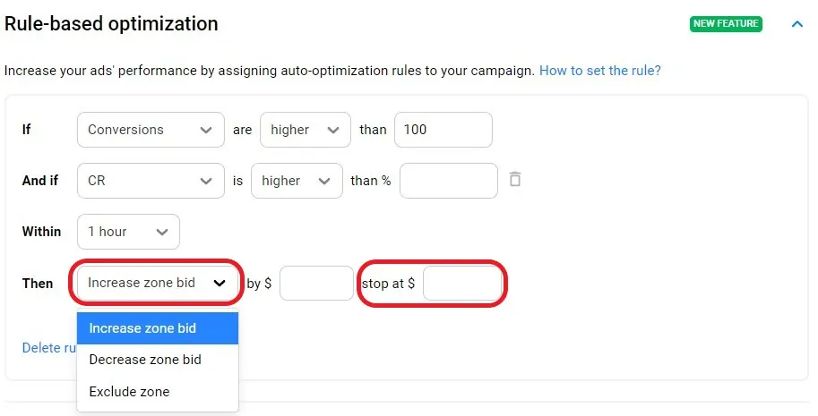 PropellerAds - Rule Based Optimization Zone Bid
