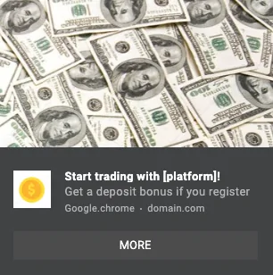 Push notification example for a trading offer