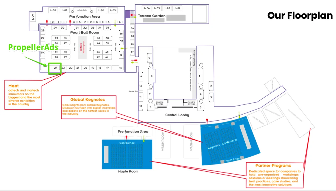 PropellerAds - AdTech New Delhi - floor map - booth 24