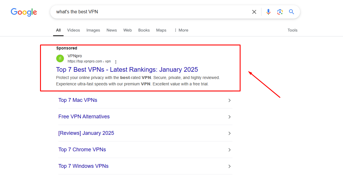 Search Ads - VPN niche