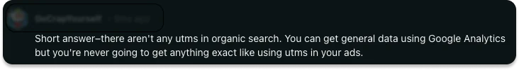 UTMs for organic traffic