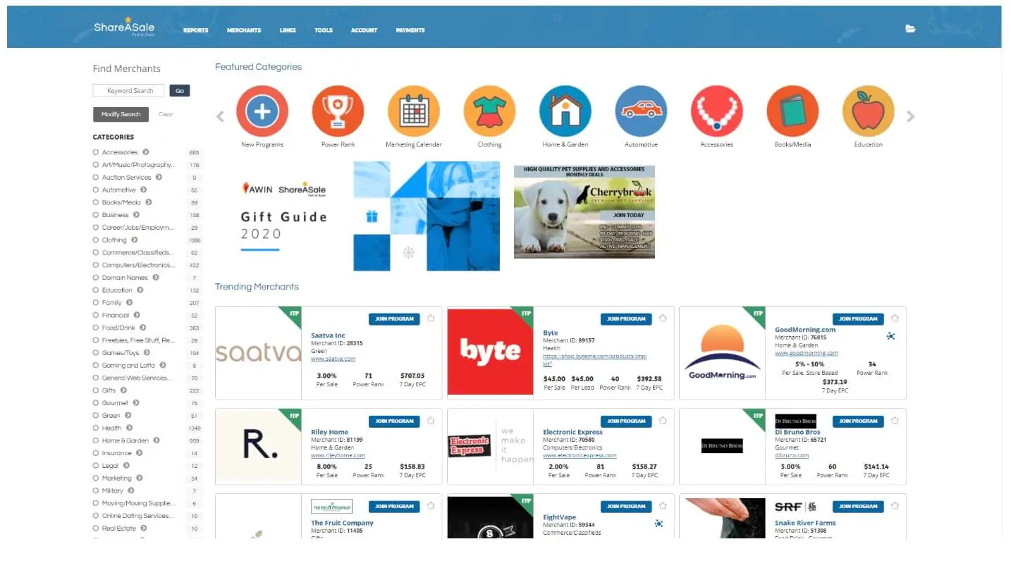 PropellerAds - overview of what ShareASale is, explaining how the affiliate marketing platform connects creators with 30,000+ merchants across various niches