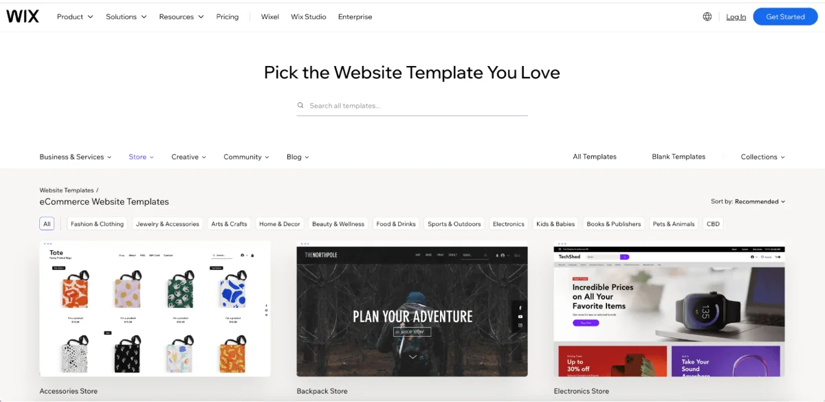 PropellerAds - Wix free ecommerce website templates with drag-and-drop design and fast launch options