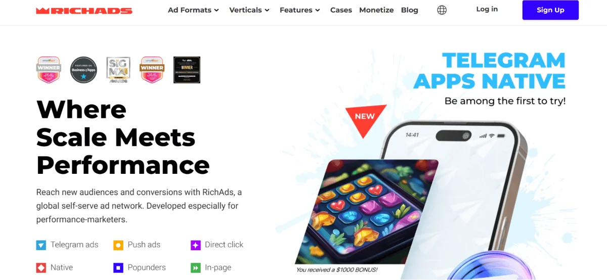 PropellerAds - RichAds mobile ad network with push, in-page push, pops, native ads, and direct click for affiliates