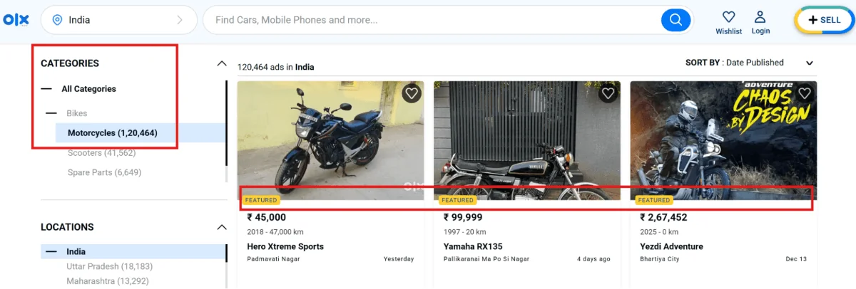 PropellerAds - Featured category placement ads shown in the OLX marketplace