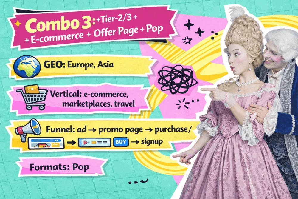 PropellerAds - combo for cheap traffic: Tier 2–3 eCommerce with an offer page funnel and Pop format