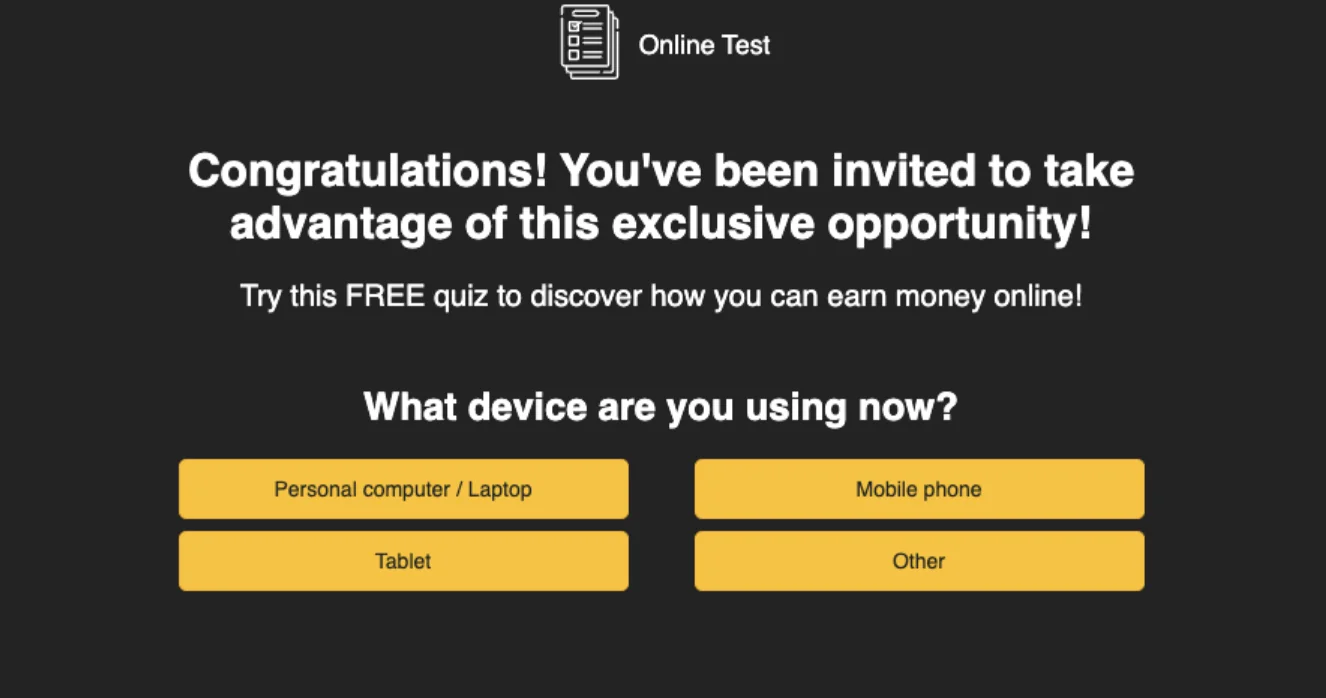 PropellerAds - Interactive ad in a quiz format