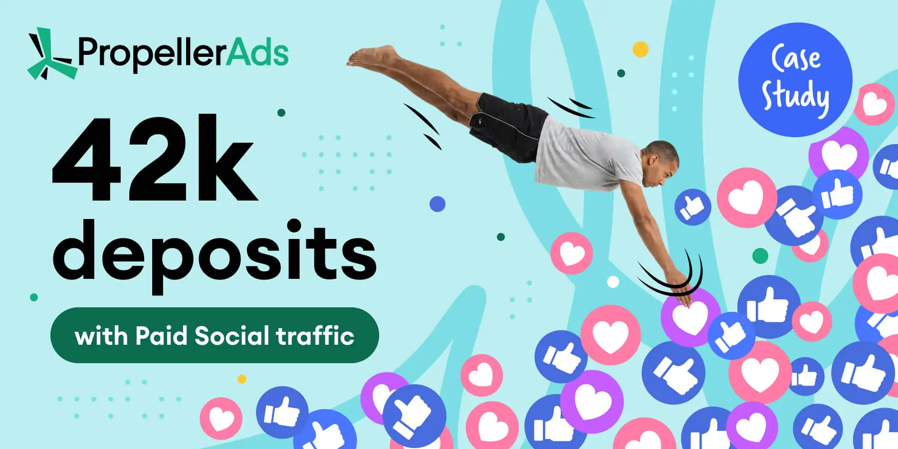 PropellerAds - paid social traffic campaign for an iGaming offer in Southeast Asia generating over 42,000 deposits in 30 days.