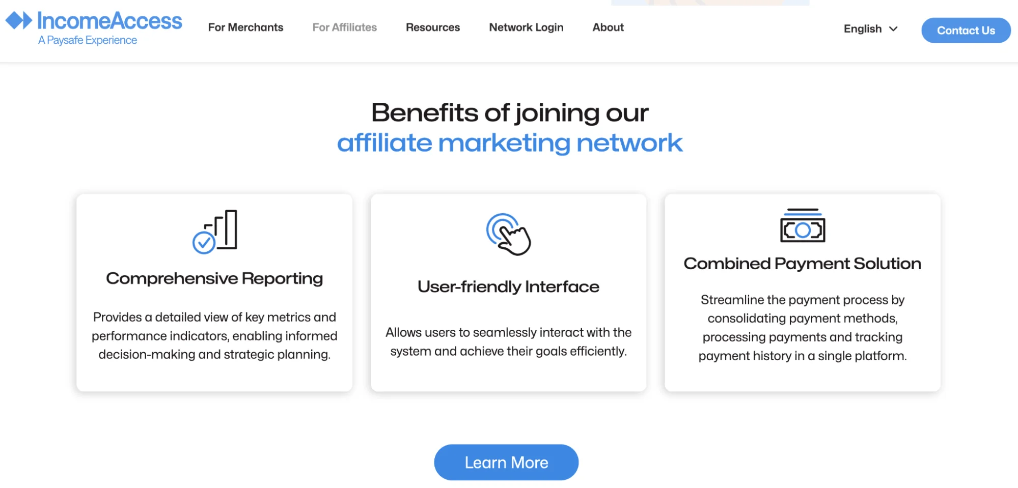 PropellerAds - Income Access iGaming affiliate network benefits, including detailed reporting, a user-friendly interface, and combined payment solutions